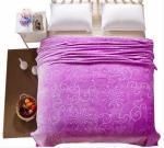Luxury Purple Solid Flannel Blanket Warm For Sofa Bedding Anti - Pilling Soft