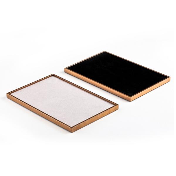 Buy cheap Golden Velvet Jewelry Tray Stackable Showcase Velvet Display Tray For Luxury Store from wholesalers