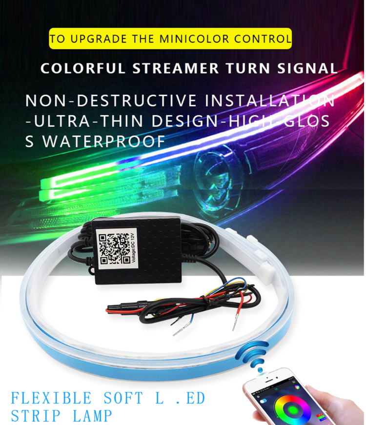 Waterproof 5050 Car Headlight Led Tube Strip / Led Tail Lights Strips 45cm 60cm