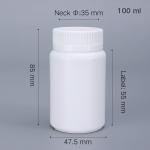 Child Proof Lid Aluminum Foil Gasket 100ml Round Empty Bottle for Medicine and