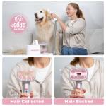 10KPa Suction Electric Pet Vacuum Cleaner for Pink Grooming Brush Dog Hair Kit
