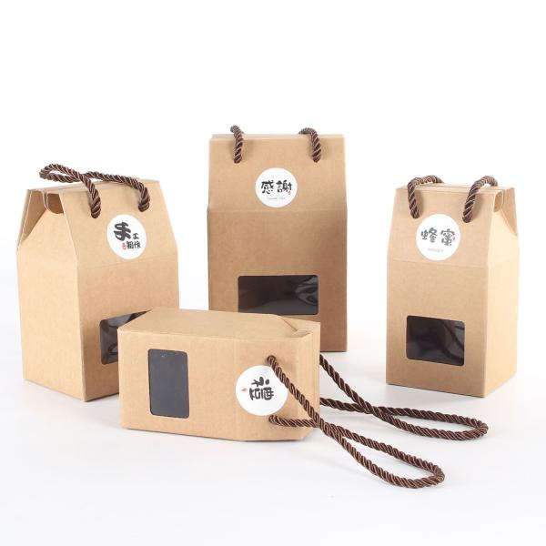 Buy cheap Impact Resistant Double Rope PVC Window Kraft Paper Gift Boxes from wholesalers