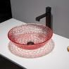 Buy cheap Red Colour Countertop Crystal Wash Basins Bathroom Glass Modern from wholesalers