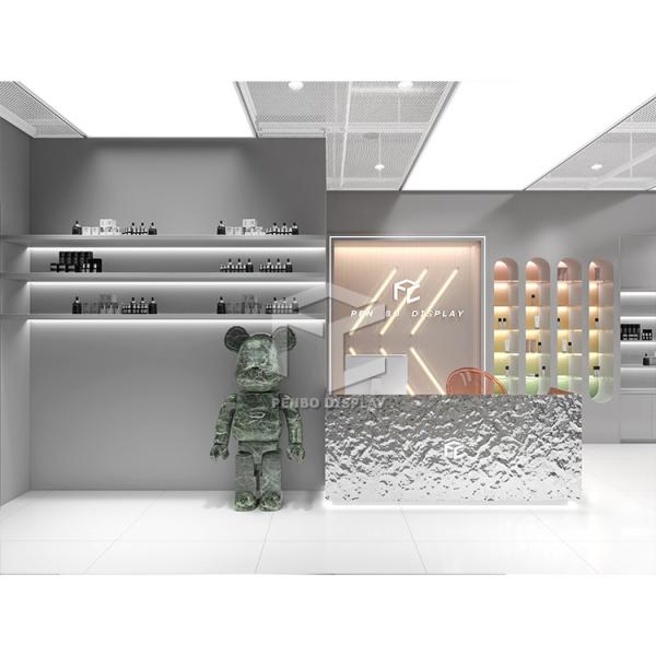 Buy cheap Fancy Skincare Display Shelves Name Makeup Shops Furniture With Led Light from wholesalers