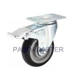 Medium Duty Black Swivel Type 4 Inch Swivel Caster Wheels With Brake