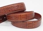 FK11639 Crocodile Grain Mens Leather Dress Belt 3.5cm Width 100 - 140cm Length