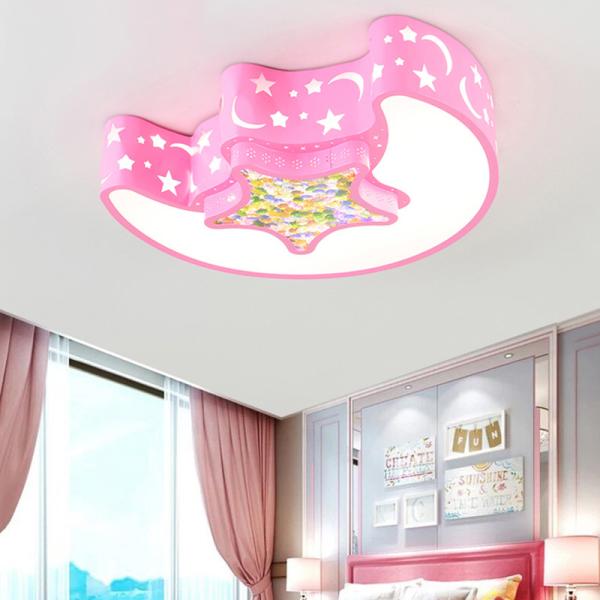 Led Chandelier For Kids Baby Boy Room Lighting Eye Protection moon ceiling light