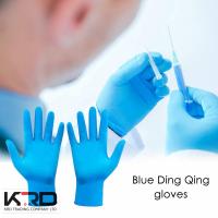 Buy cheap Safety Hand Latex Gloves, Powder-free Medical Surgical Disposable Blue Rubber product