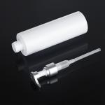 PET White Round Shower Gel 200ml 500ml Silver Top Serum Conditioner Plastic