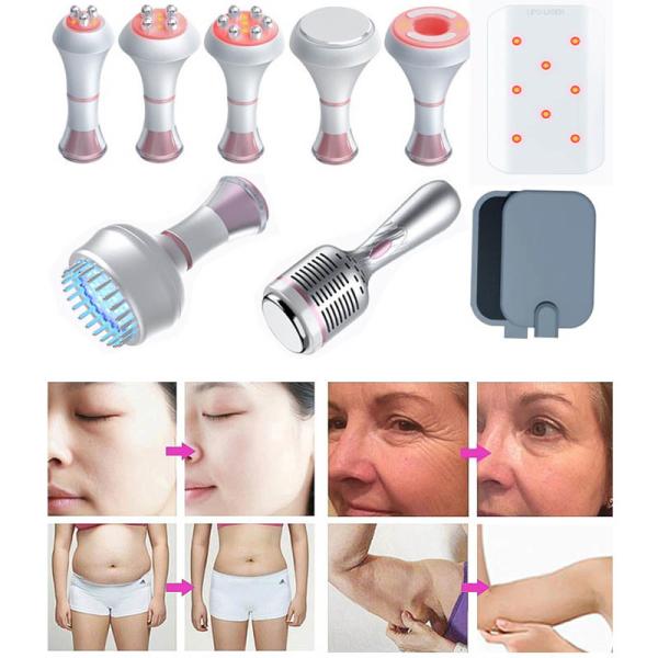 80KHz Cavitation Body Slimming Machine Eye Skin Smoothing Fading Black Circle Solution With 8 Laser Pads