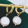 Buy cheap Korean Hoop Earrings For Women Handmade Sweet Baroque Pearl Circle Earring Jewelry Natural Baroque Pearl Earring from wholesalers