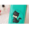 Buy cheap New Korean cute cat print bow candy-colored Japanese girls wave point zipper long wallet from wholesalers