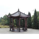 Outdoor Anticorrosive Solid Wood Pavilion Shed With Seat Leisure Chair