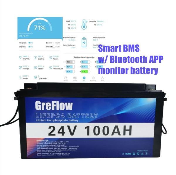 Buy cheap 6000 Times 2560WH 24V Lifepo4 Battery Pack 24V 100Ah With Prismatic Cell from wholesalers