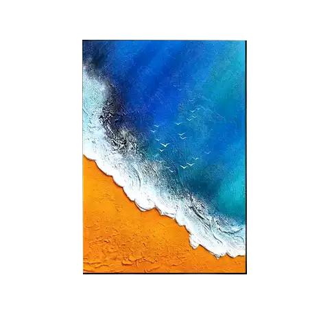 Buy cheap Relief Art Wall Decoration Hanging Painting 3d Craft Colored Painting Beach Landscape Painted Oil Painting For Home Decor from wholesalers