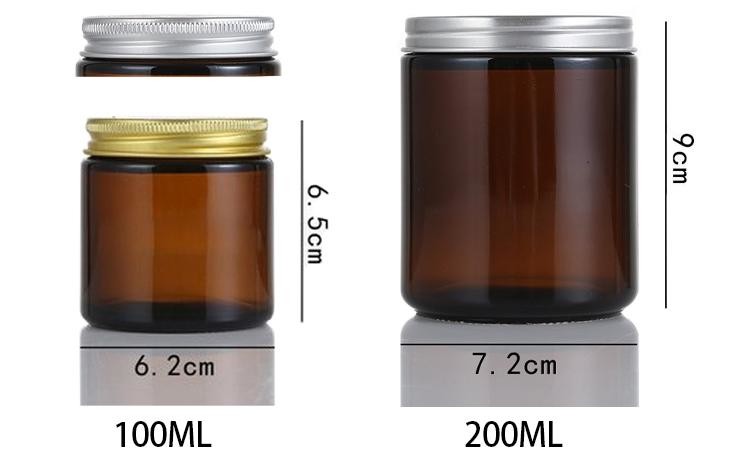 Wide Mouth Amber Glass Candle Jars 30cl 250ml with Wooden Lids