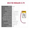Buy cheap High Capacity 3.7V 400mAh Lithium Ion Polymer Battery 500times 851730 For Headphones From Chinese Battery Manufacturers from wholesalers