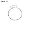 Buy cheap 4.5g 0.62ft Silver Adjustable Bracelets trendy Rhodium Plated Blue Crystal Bracelet from wholesalers