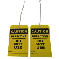 Buy cheap Height 7 In Width 4 In Lockout Plastic Safety Tag Yellow Cardstock Caution Tag product