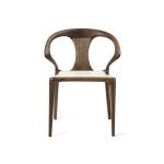 Nordic Style Solid Wood Arm Chair , Leather Upholstered Seat Small Accent Chairs