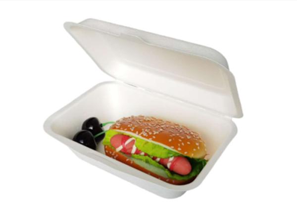 Buy cheap Eco Friendly Bagasse Clamshell Containers 271x182x45mm from wholesalers