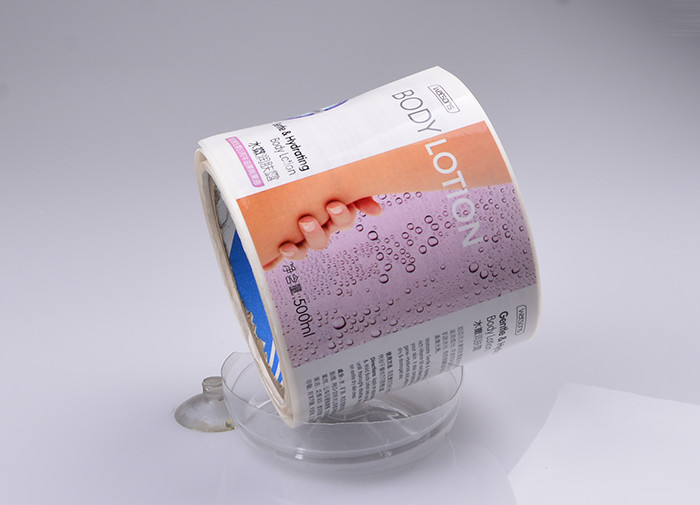 Print gloss adhesive vinyl cosmetic label stickers for Body Lotion packaging