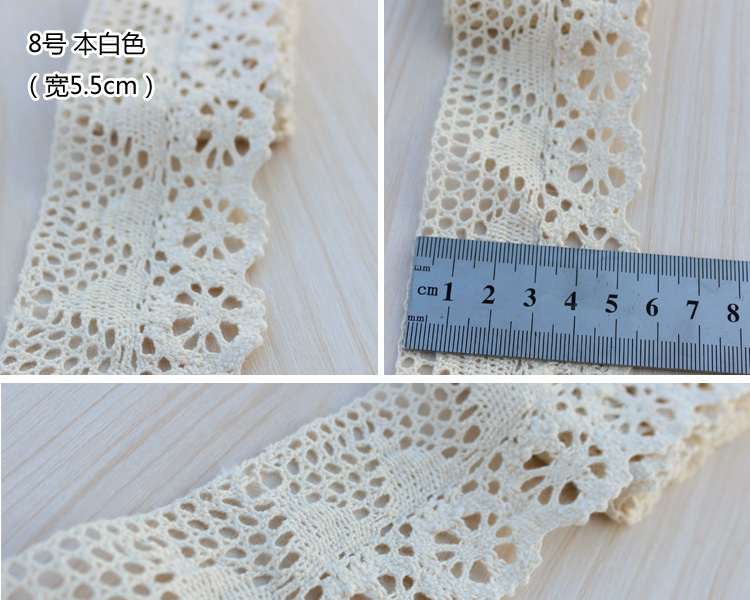 elegant 4.8-5cm width 10 yard / lot DIY handmade craft crocheted lace trim for garments