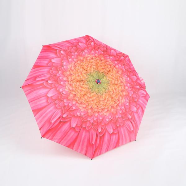 Buy cheap Custom Manual Open Umbrella , Pink Flower Print 3 Fold Umbrella For Women from wholesalers