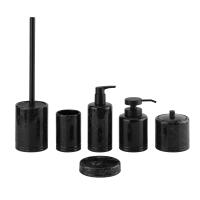 Buy cheap Black polyresin luxury bathroom accessories set round marble print pattern product