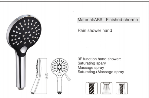 Transform Your Shower 3 Functions Bathroom ABS Chrome High Pressure Hand Held Water Saving Shower Head