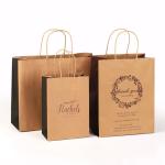 100% Eco-Friendly Recyclable Reinforced Handle Small Gift Craft Paper Bag With