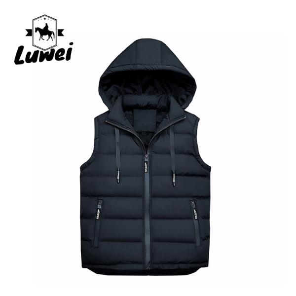 Buy cheap Wholesale High Quality Customization Sleeveless Utility Cotton Hooded Man Oversized Knit Down Vest For Men Sale from wholesalers