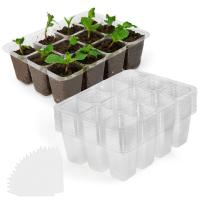 Buy cheap 12 Hole PP/PET Clear Seedling Tray Biodegradable Black Reusable Planting Tray product