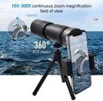 4K Waterproof Night Vision Monocular For Phone Camera 10-300X40mm