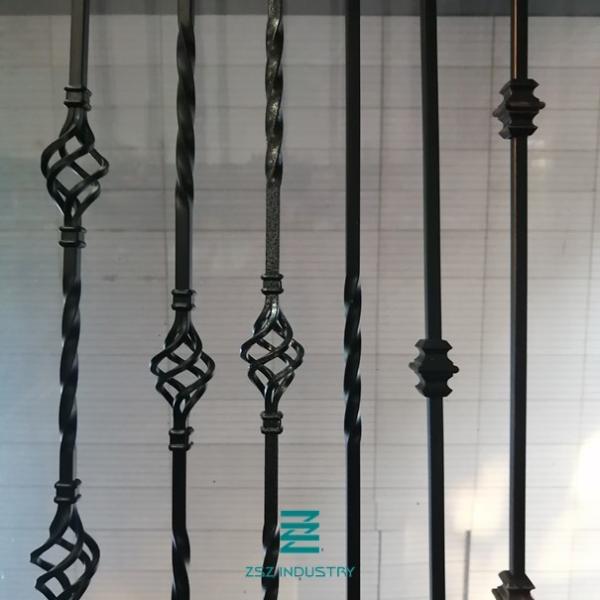 Buy cheap Handrail post Single Knuckle iron balusters iron hollow tube square Metal Fence Posts satin black from wholesalers