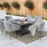 Buy cheap Metal AJUNION 6 Seater Outdoor Furniture with Fire Pit Table and Rope Weave Armchair from wholesalers