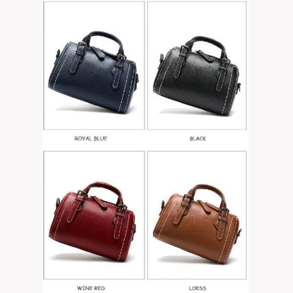Buy cheap OEM Boston Style Cow Leather Ladies Handbag With Zipper Closure from wholesalers