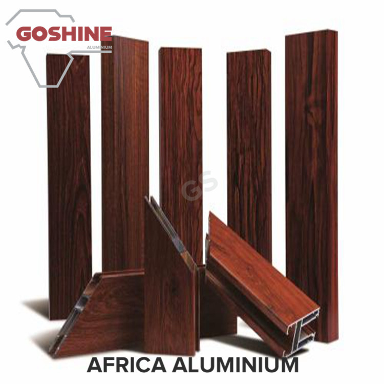 Industrial Wood Finish Aluminium Profiles For Polycarbonate Sheet OEM / ODM
