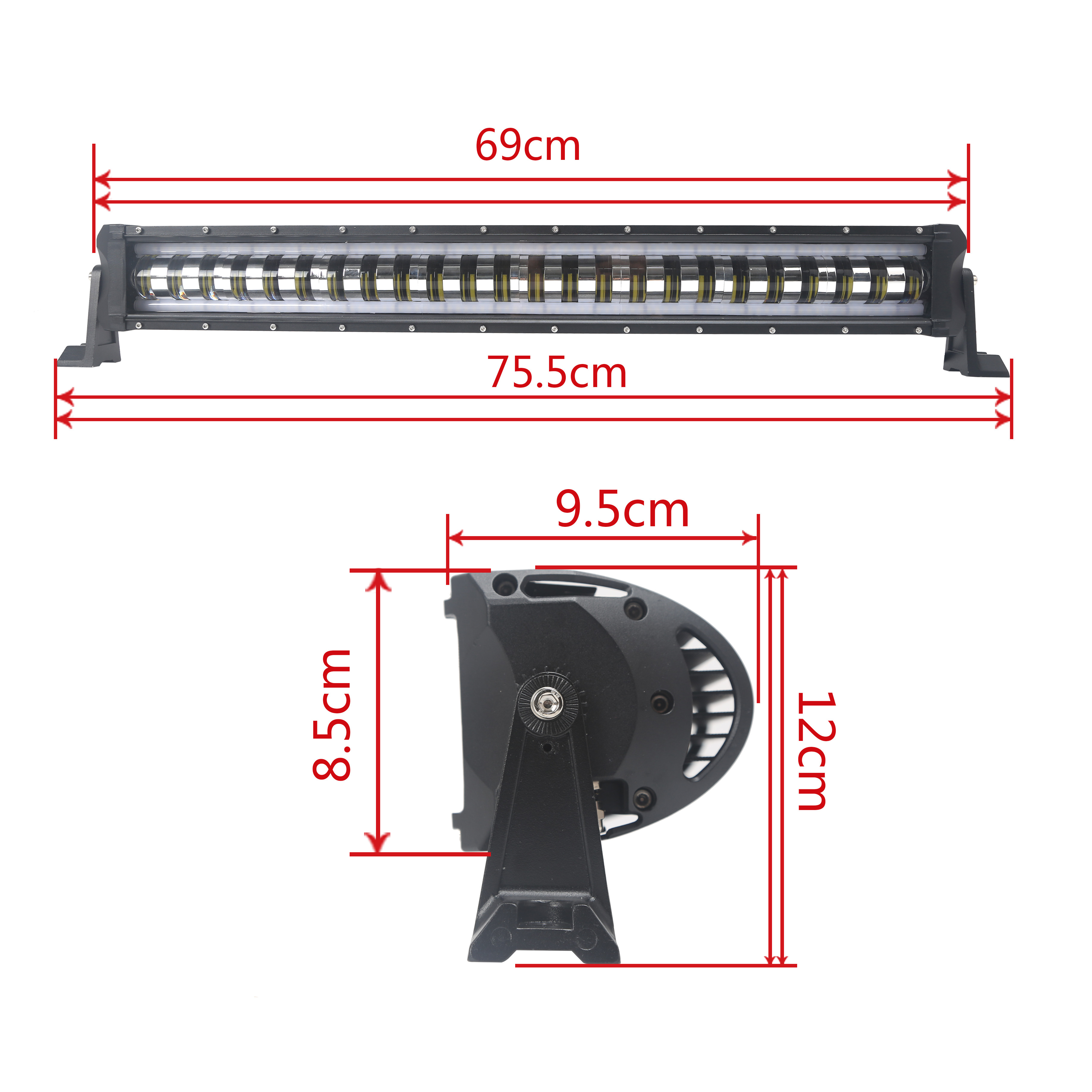 K Style 120W 24pcs 5W CREE LED LIGHT BAR 6000K 10-30V With Color Halo rings White,Blue,Red,Green,amber,Spot Beam