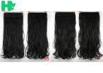 Girls 24 Inch Synthetic Hair Extensions Natural Curly Human Hair Ponytail
