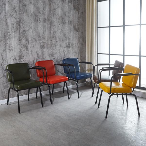 Buy cheap Metal Frame Restaurant Dining Room Chairs With Soft Leather Seats from wholesalers