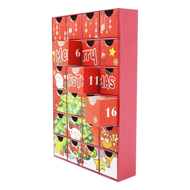 Open Door Magnetic Box Christmas Xmas Gift Packaging Food Box Advent Calendar Custom Product Packing Box for Toy Chocolate Cosmetic Jewelry