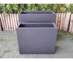 Marble Black Square Shape Fiber Stone Flower Pot 2 14kg Weight Garden Arrangemen