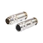 2 - 8 Pin Solder M16 Waterproof Connector Metal Assembly Shielded Male Female