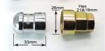 Solid 4 Pcs Chrome Locking Wheel Nuts Carbon Steel Material With 2 Keys