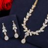 Buy cheap Silver Necklace Jewelry Set Necklace Earrings Jewelry Dainty Bridal Cz Waterdrop Wedding Ring Jewelry Set from wholesalers