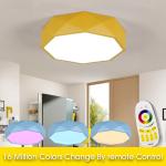 Contemporary Kitchen Kids room Round RGB ceiling lights with Remote Controller