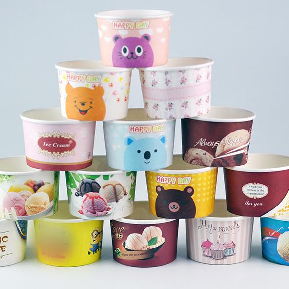 Buy cheap Custom Print 4 6 8 12 oz Disposable Food Grade Packaging Tub Biodegradable Yogurt Paper Bowl Ice Cream Cups from wholesalers