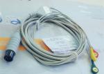 Generic AAMI 6 Pin 3 Lead Ecg Cable , Grabber AHA Ecg Cables And Leadwires