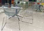 Transparent White Acrylic Dining Chairs Polycarbonate Resin UV Resistant